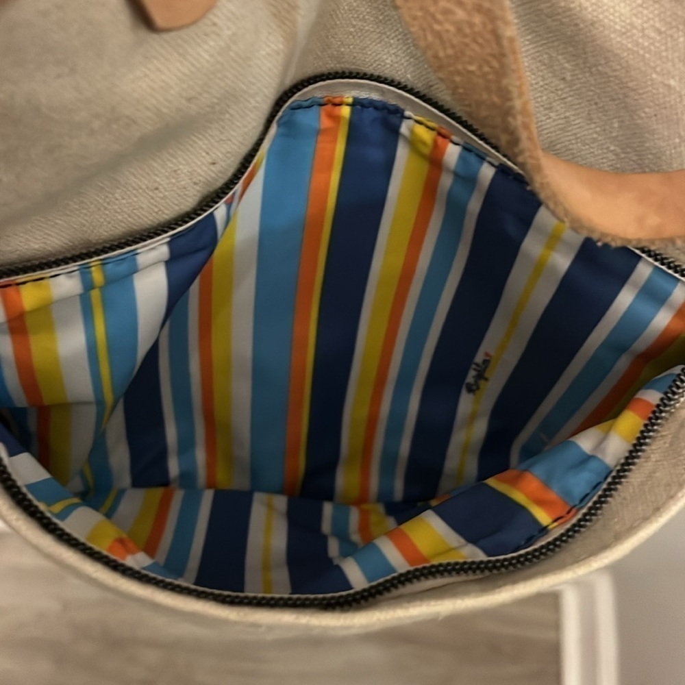 Brighton “Sunny Daisy” Embroidered Canvas Bag “Let Love Grow “ Colorful Strap - Picture 7 of 11